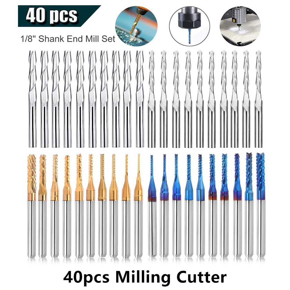 End Mill Set - Twoores Set mata bor ukir, mata