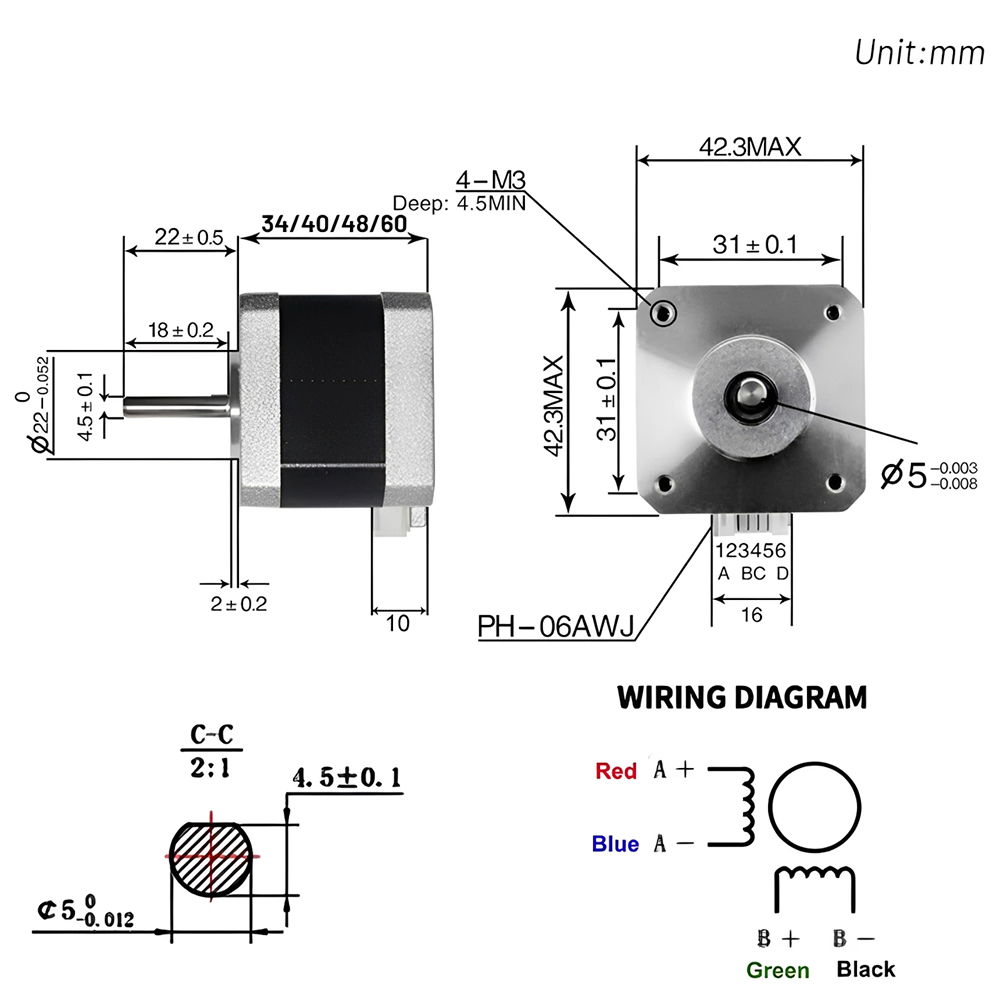 Nema 17 42Mm Motor Stepper Loo - Nema 17 Stepper ulasan dan harga