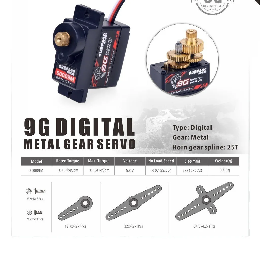 Servo Digital RC 2g 3.7g 4.3g  - Servo 9G ulasan dan harga