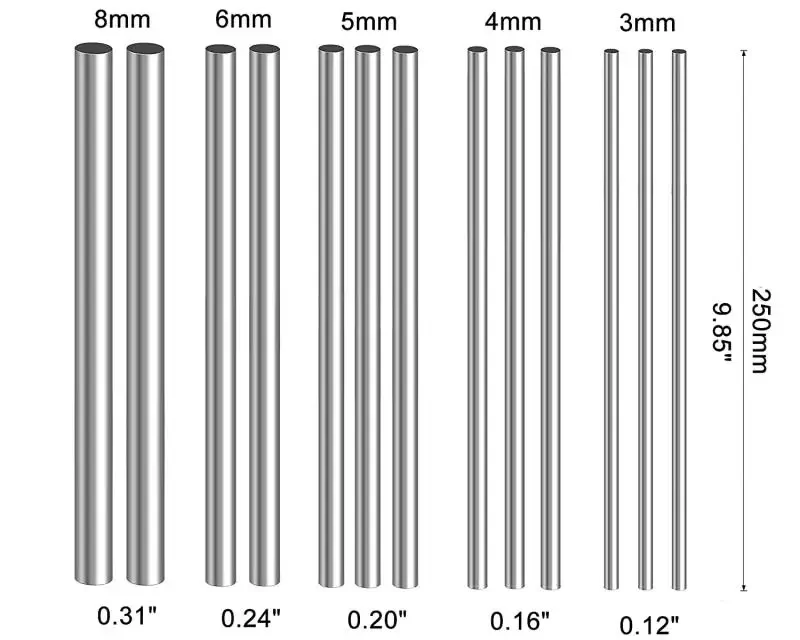 1 ~ 5 Buah Batang Baja Tahan K - Linear Rod 8Mm ulasan dan harga